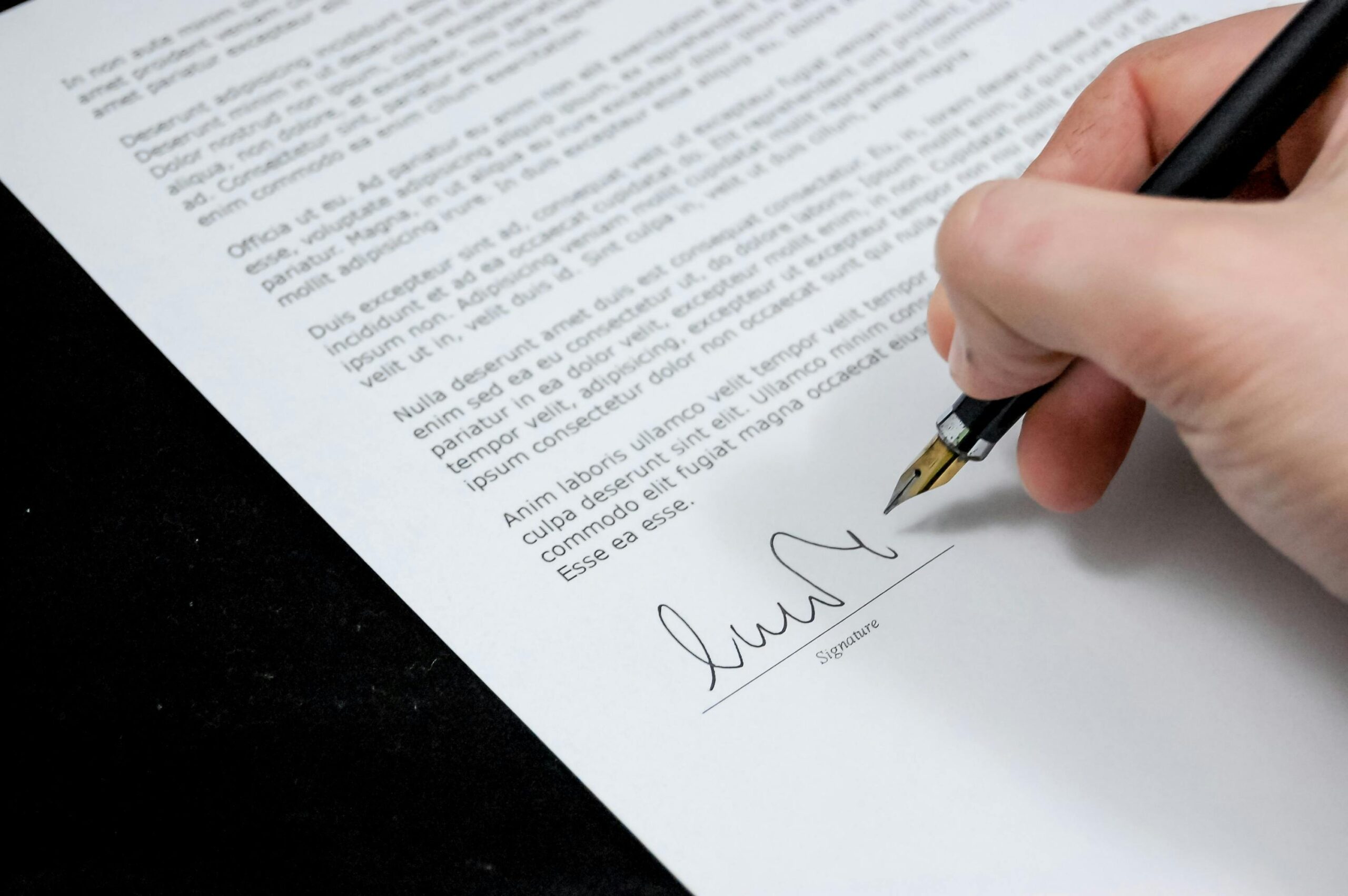 Signing a name on a report